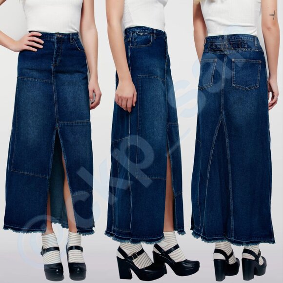 NWOT Free People Leann Patchwork Maxi Skirt Sz 27 - Picture 5 of 16